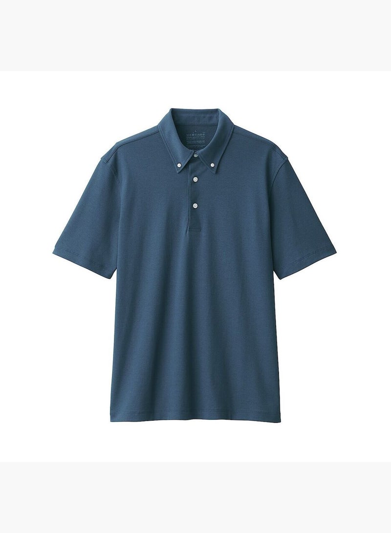 Cool Touch Pique Button Down Short Sleeve Polo Shirt