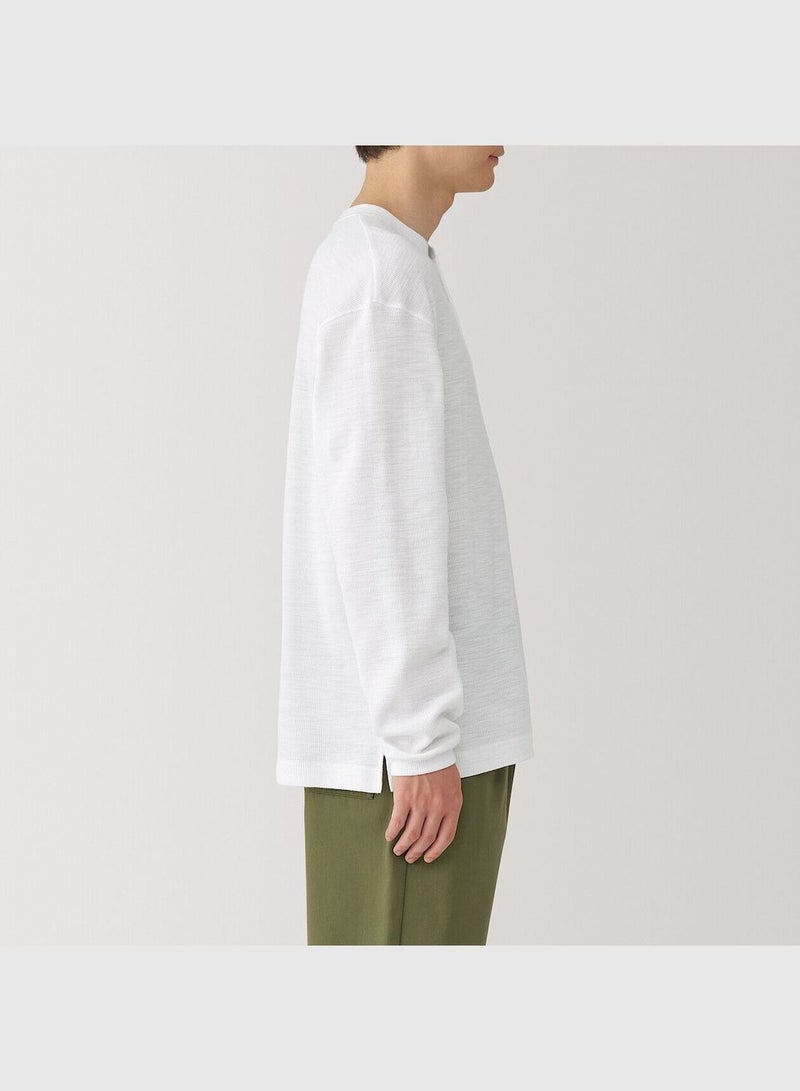 Waffle Henly Neck Long Sleeve T-Shirt