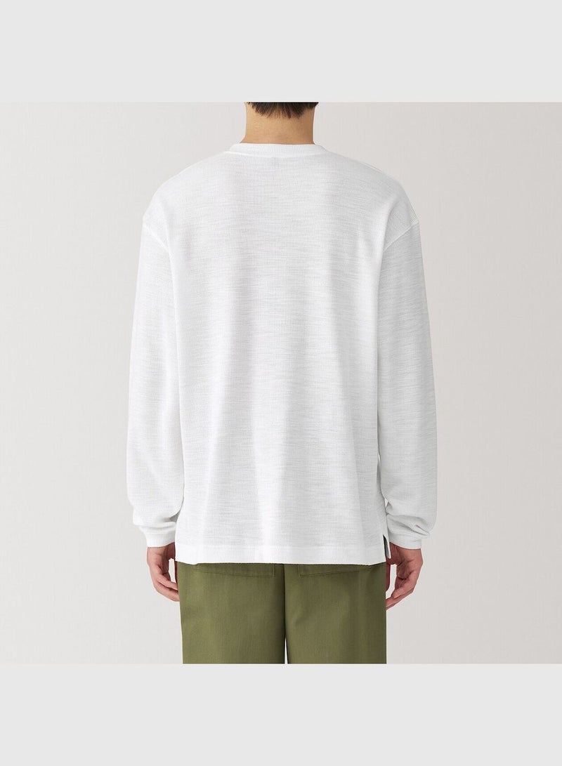 Waffle Henly Neck Long Sleeve T-Shirt