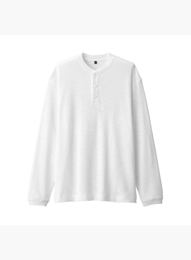 Waffle Henly Neck Long Sleeve T-Shirt