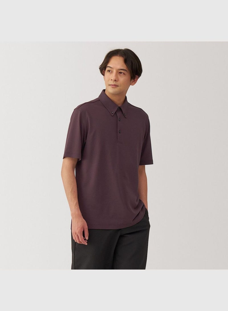 Cool Touch Pique Button Down Short Sleeve Polo Shirt