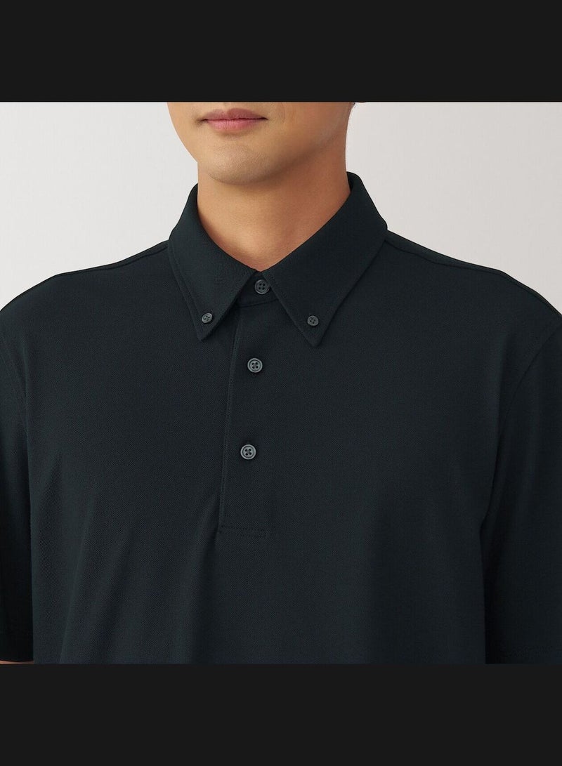 Cool Touch Pique Button Down Short Sleeve Polo Shirt