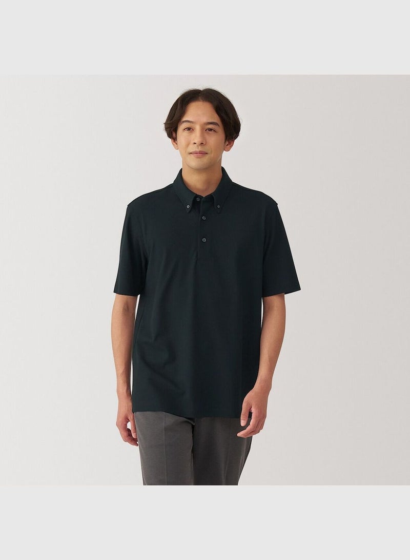 Cool Touch Pique Button Down Short Sleeve Polo Shirt