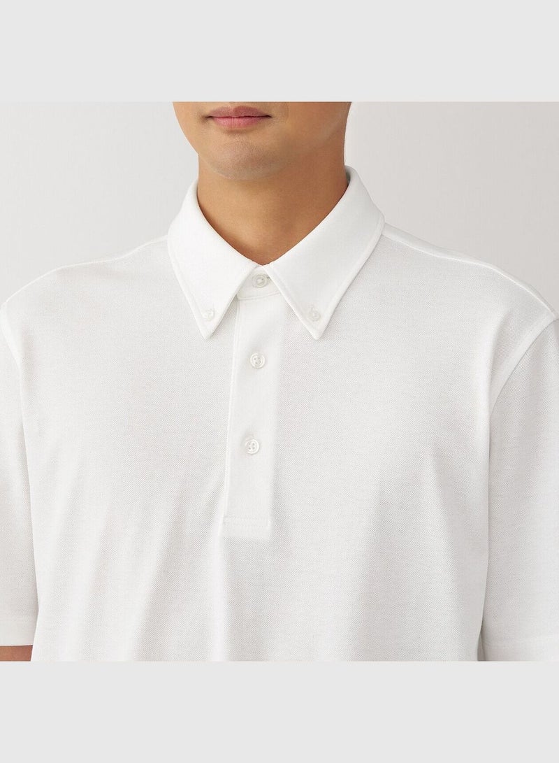 Cool Touch Pique Button Down Short Sleeve Polo Shirt