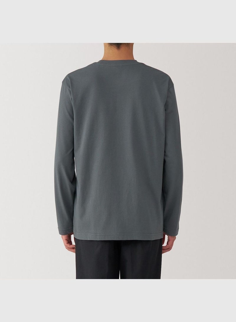 Washed Jersey Crew Neck Long Sleeve T-Shirt