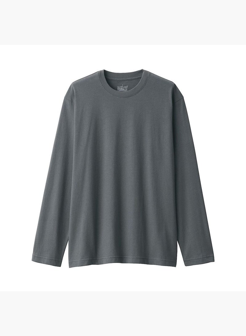 Washed Jersey Crew Neck Long Sleeve T-Shirt