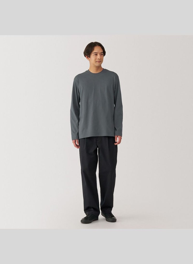 Washed Jersey Crew Neck Long Sleeve T-Shirt