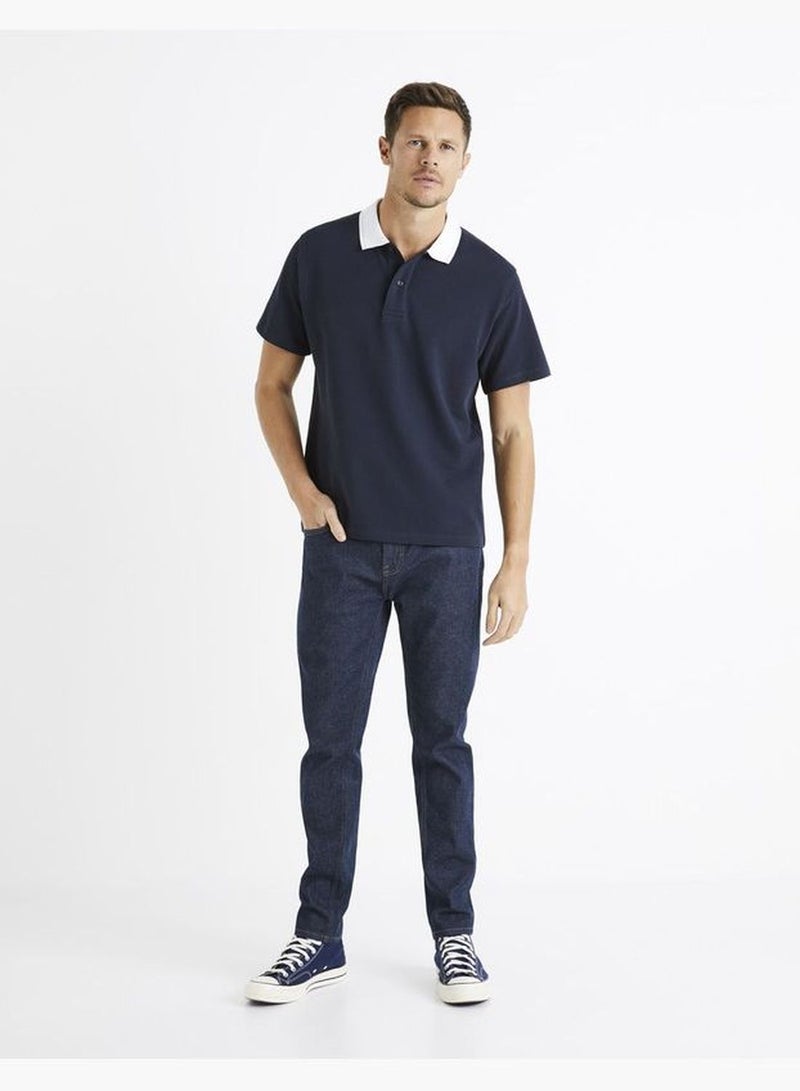 Celio Casual Short Sleeve Polo Shirt - Blue