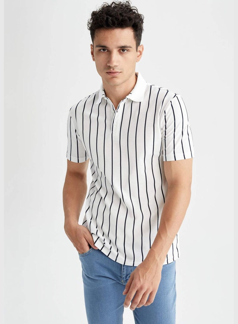 Slim Fit Short Sleeve Striped T-Shirt