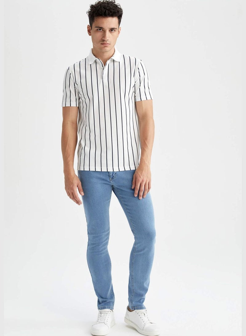 Slim Fit Short Sleeve Striped T-Shirt