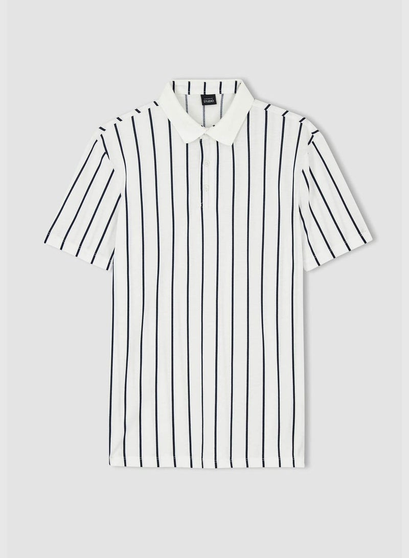 Slim Fit Short Sleeve Striped T-Shirt