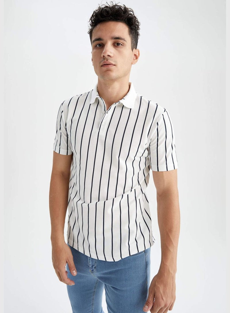 Slim Fit Short Sleeve Striped T-Shirt