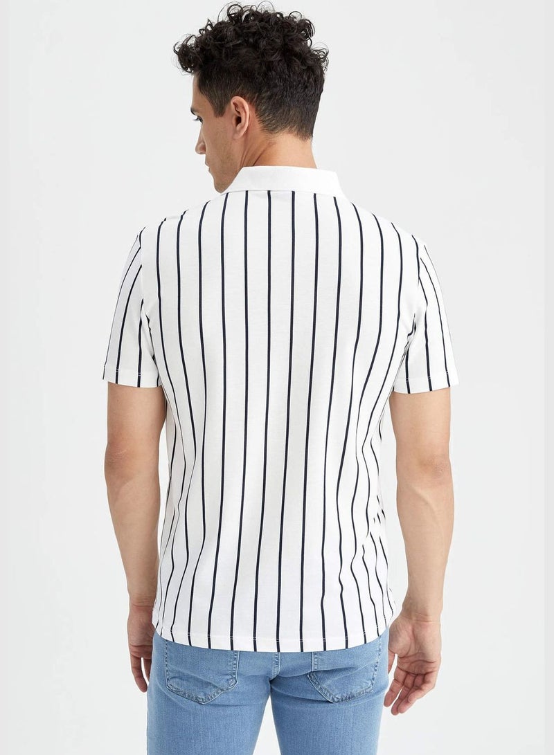 Slim Fit Short Sleeve Striped T-Shirt