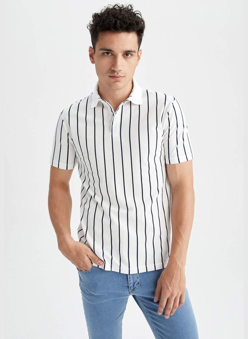 Slim Fit Short Sleeve Striped T-Shirt