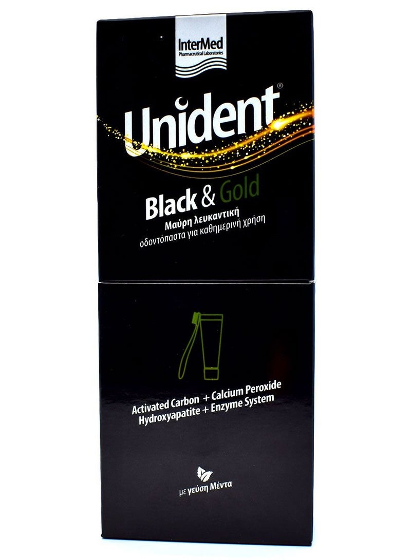 Intermed Unident Black & Gold Whiteining Toothpaste 100Ml