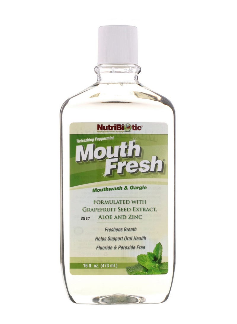 Refreshing Peppermint Mouth Fresh Mouthwash And Gargle Clear 473ml