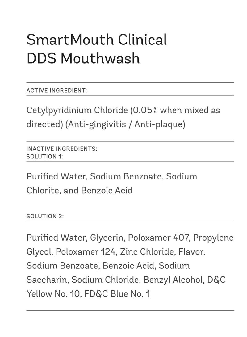 SmartMouth clinical DDS activated mouthwash bad breath and bleeding gums support 16 fl oz pack of 2