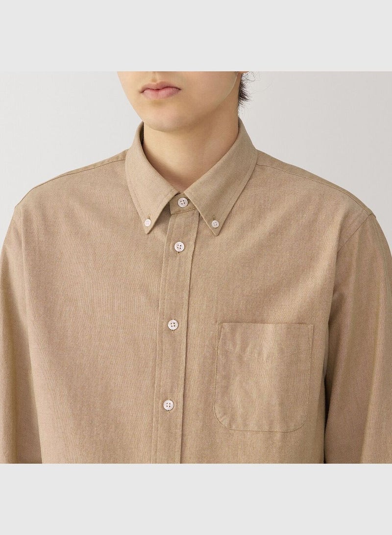 Washed Oxford Button Down Long Sleeve Shirt