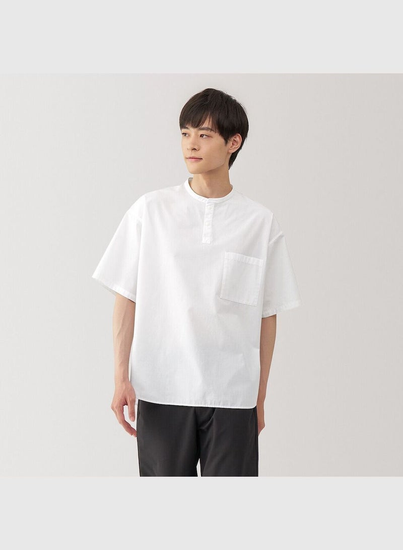 Cool Touch Henry Neck Short Sleeve Woven T-Shirt