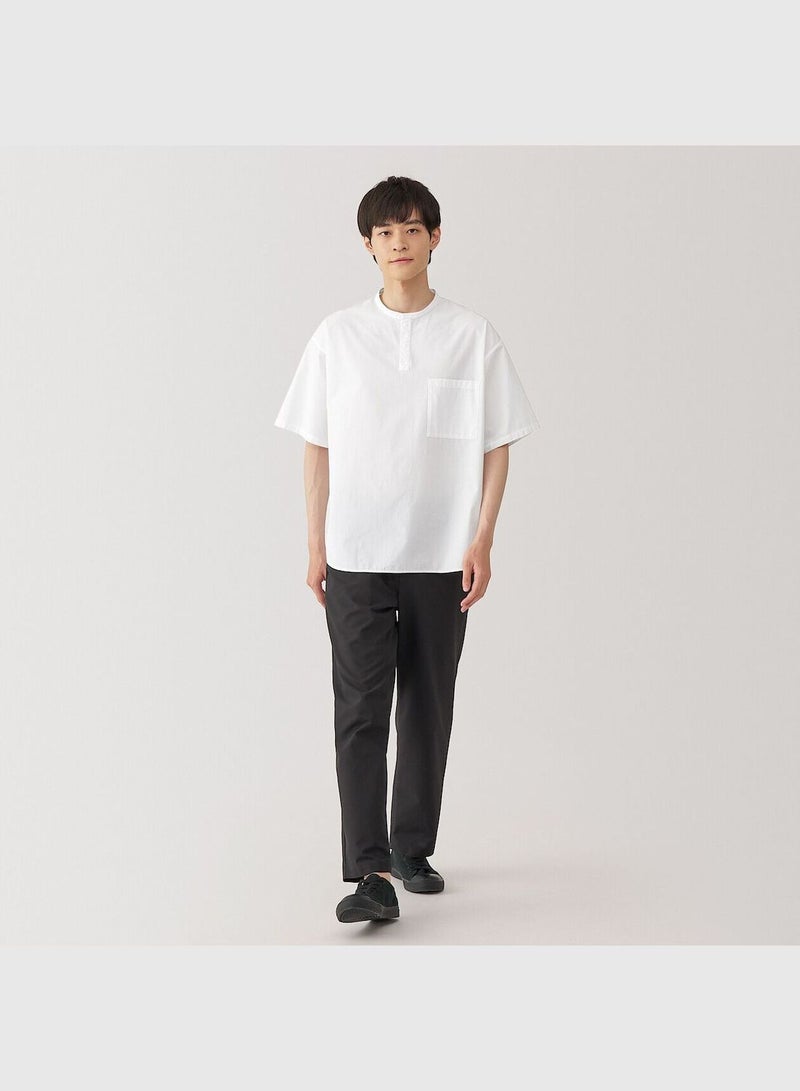 Cool Touch Henry Neck Short Sleeve Woven T-Shirt