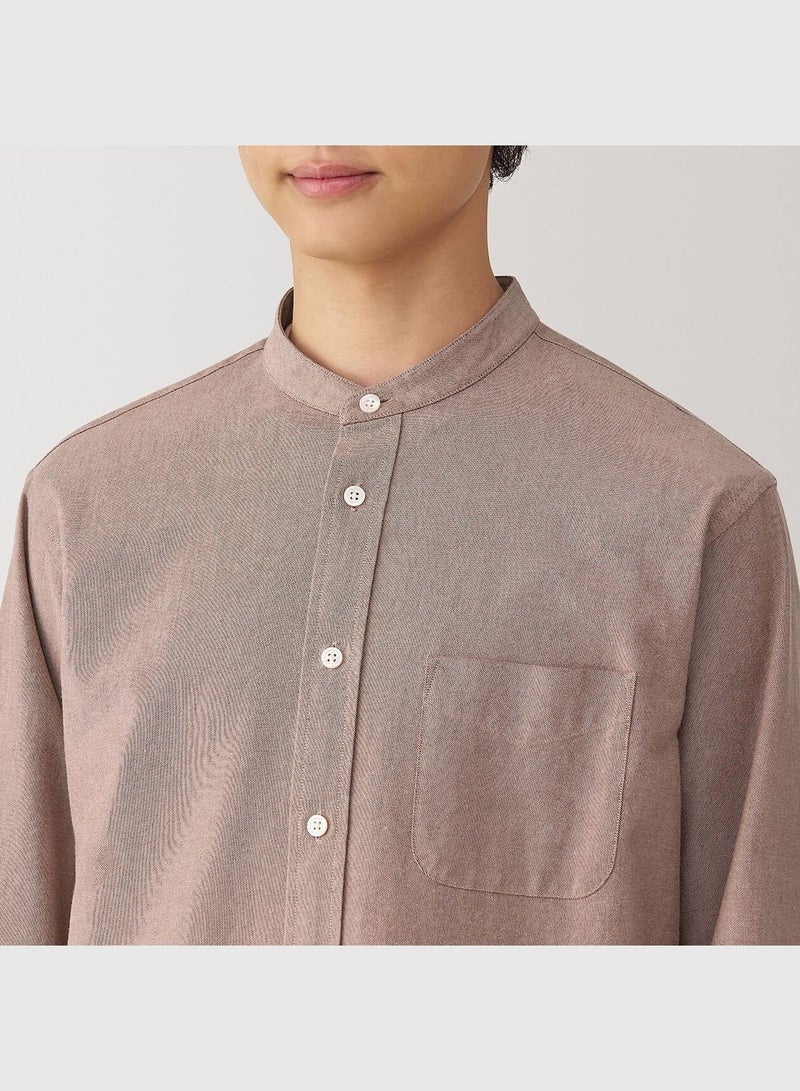 Washed Oxford Stand Collar Shirt