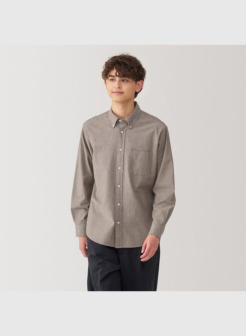 Washed Oxford Button Down Long Sleeve Shirt