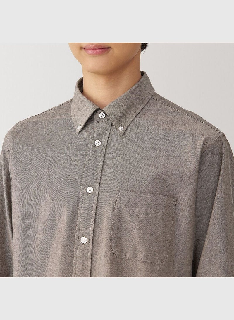 Washed Oxford Button Down Long Sleeve Shirt