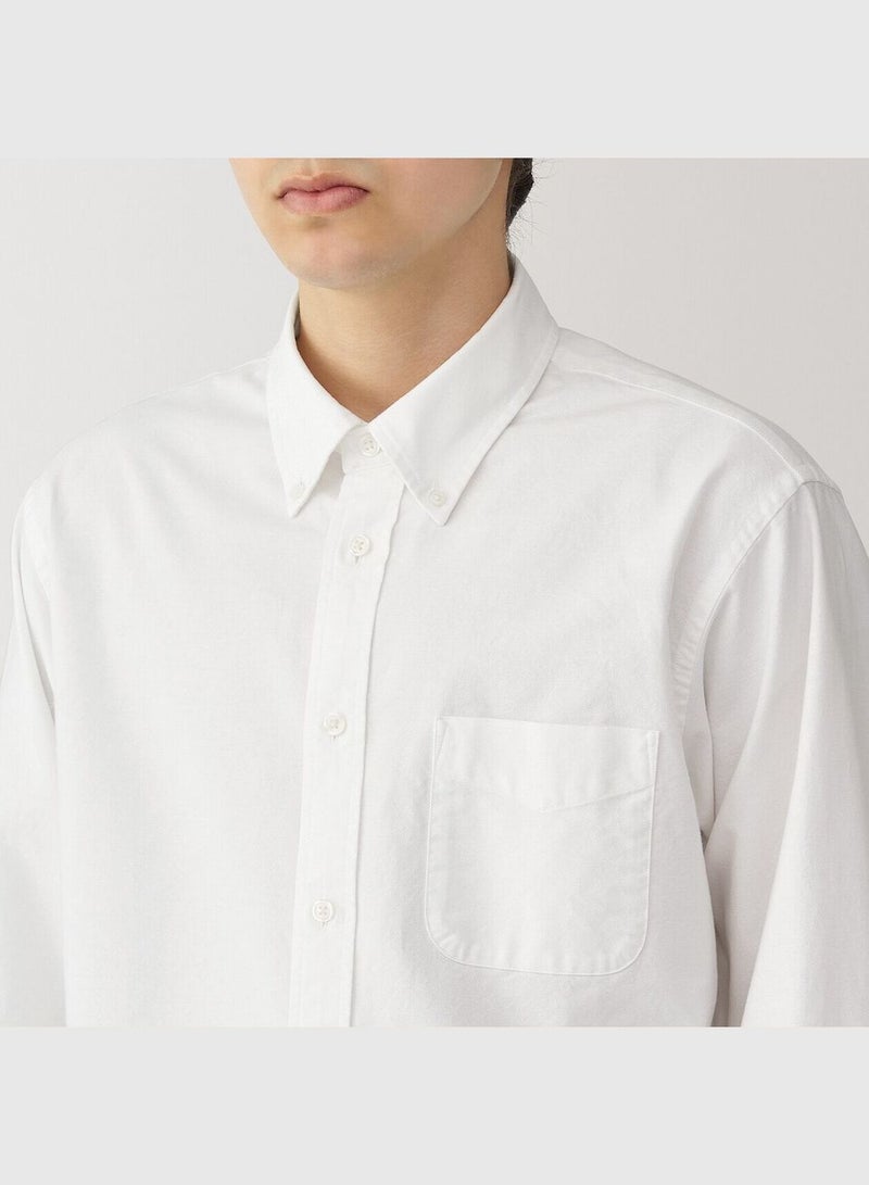 Washed Oxford Button Down Long Sleeve Shirt