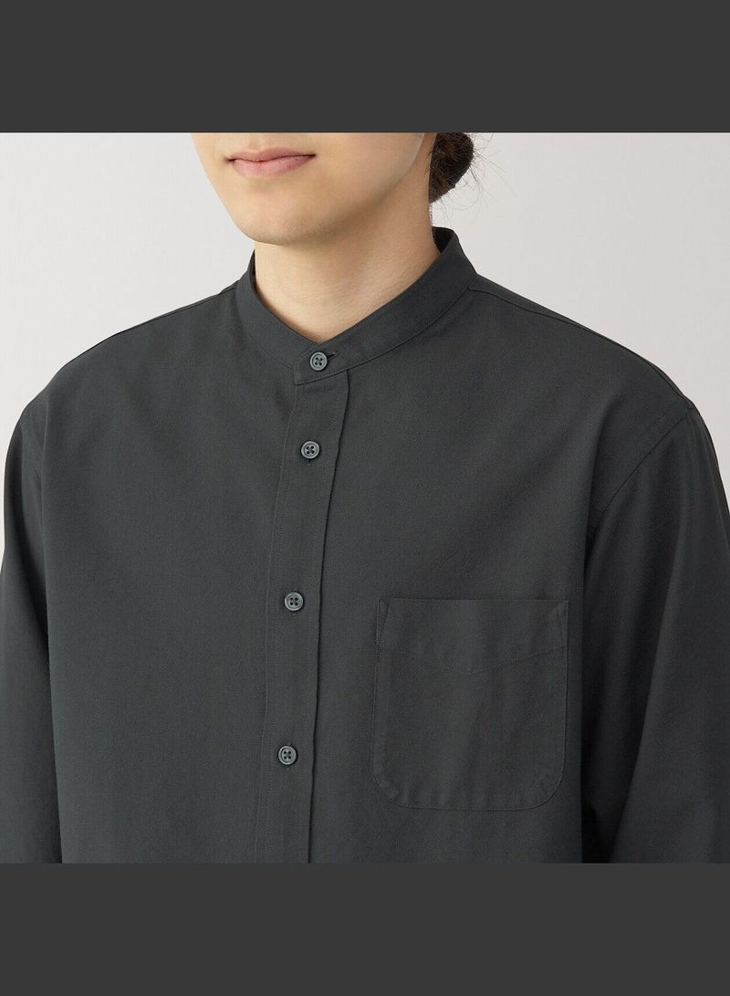 Washed Oxford Stand Collar Shirt