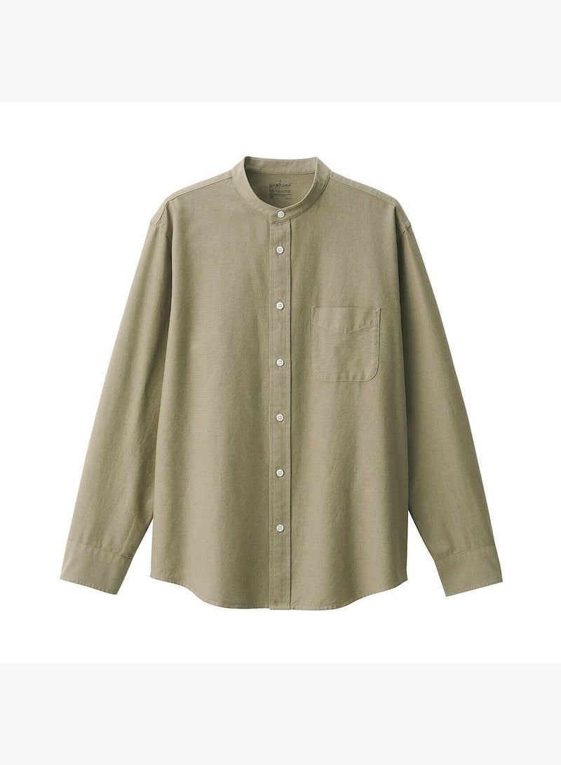 Washed Oxford Stand Collar Shirt