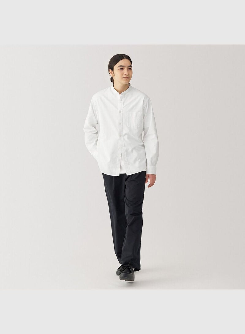 Washed Oxford Stand Collar Shirt