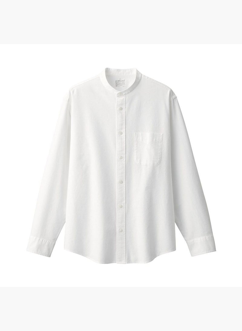 Washed Oxford Stand Collar Shirt