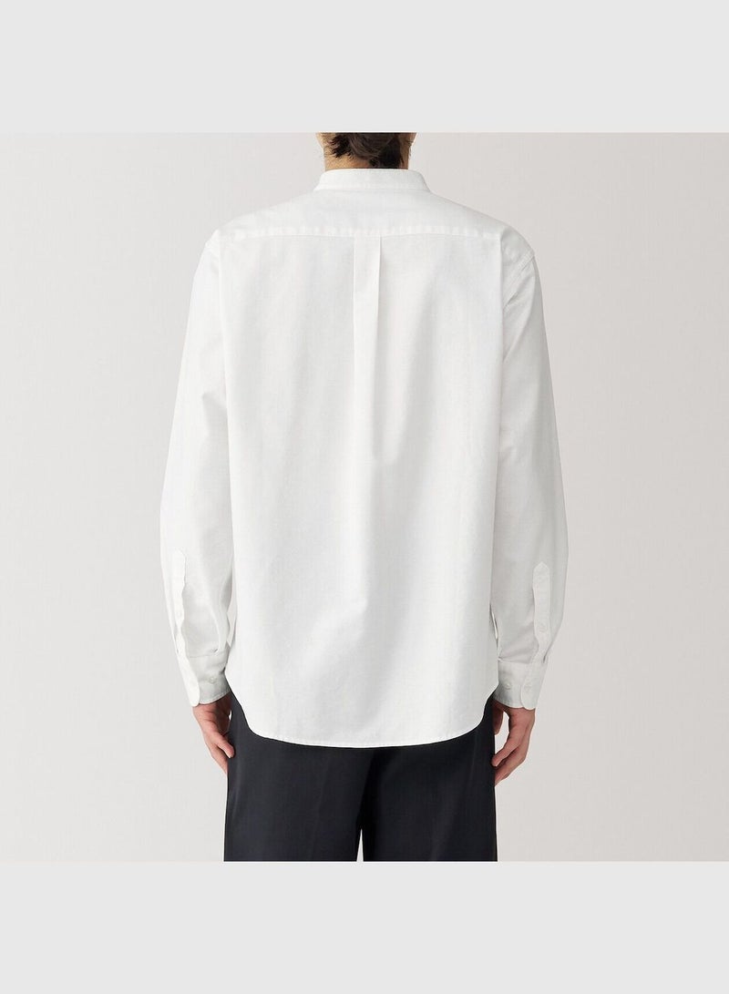 Washed Oxford Stand Collar Shirt