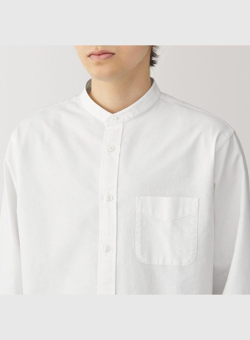 Washed Oxford Stand Collar Shirt