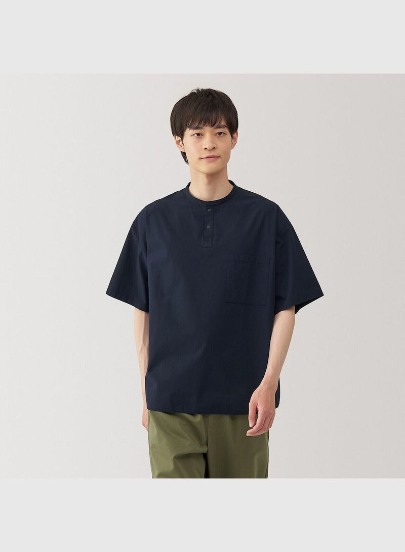 Cool Touch Henry Neck Short Sleeve Woven T-Shirt