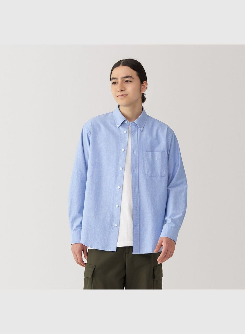 Washed Oxford Button Down Long Sleeve Shirt