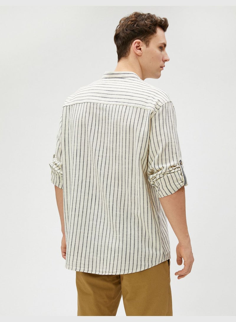 Classic Neck Shirt Buttoned Cotton