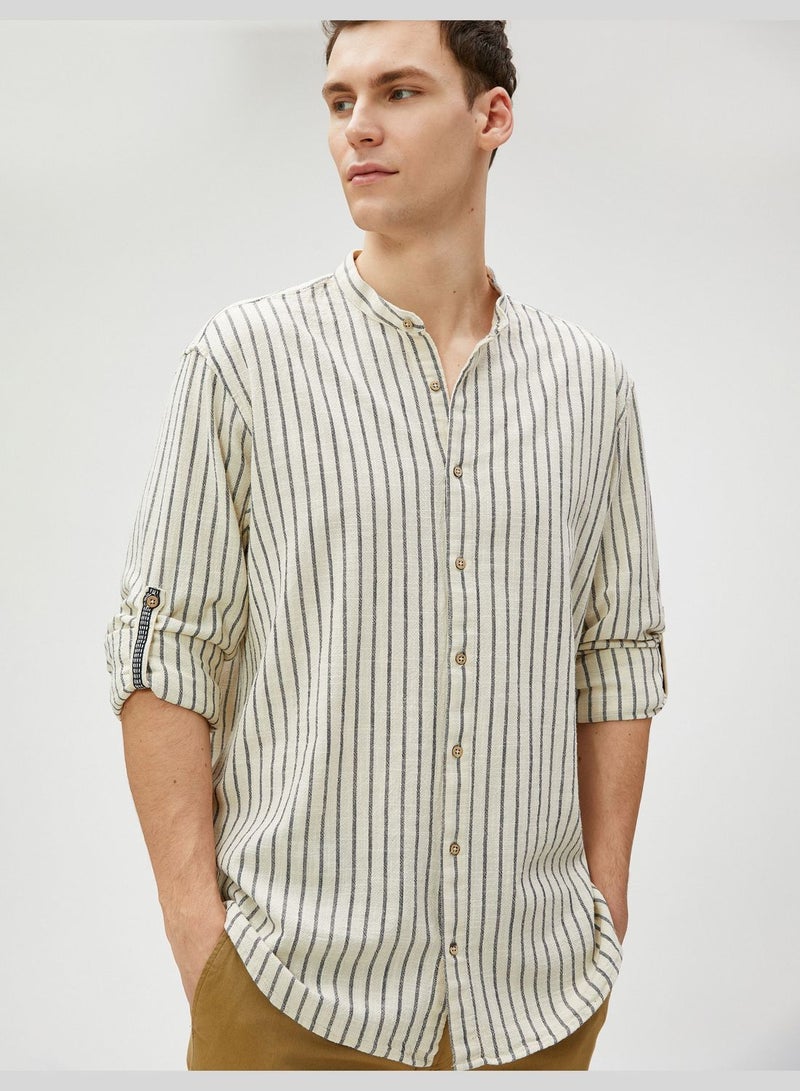 Classic Neck Shirt Buttoned Cotton