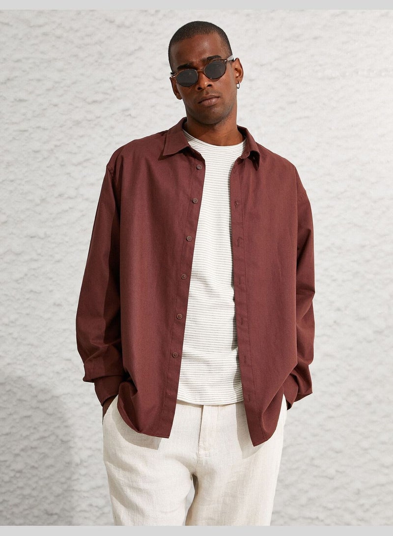 Linen Blend Basic Shirt