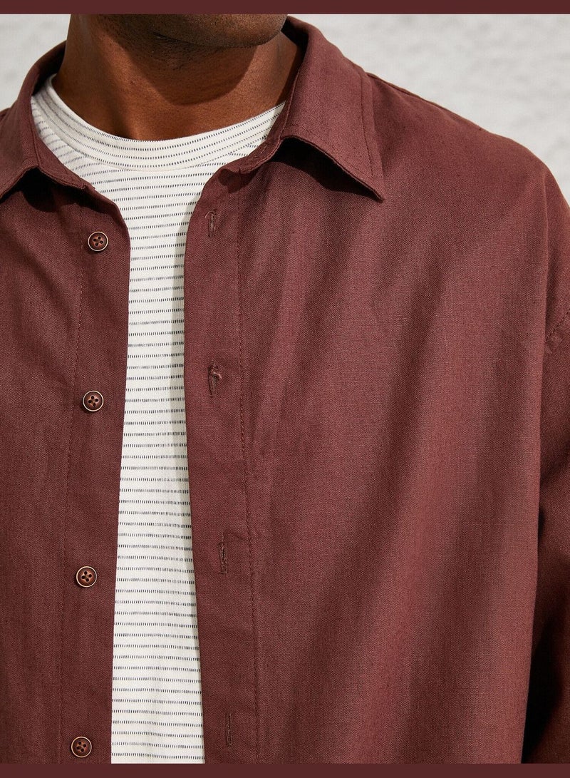 Linen Blend Basic Shirt