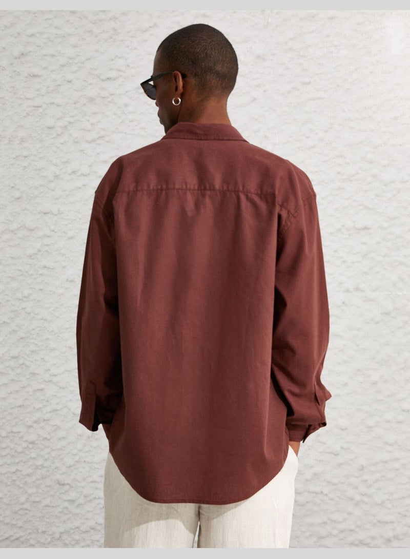 Linen Blend Basic Shirt