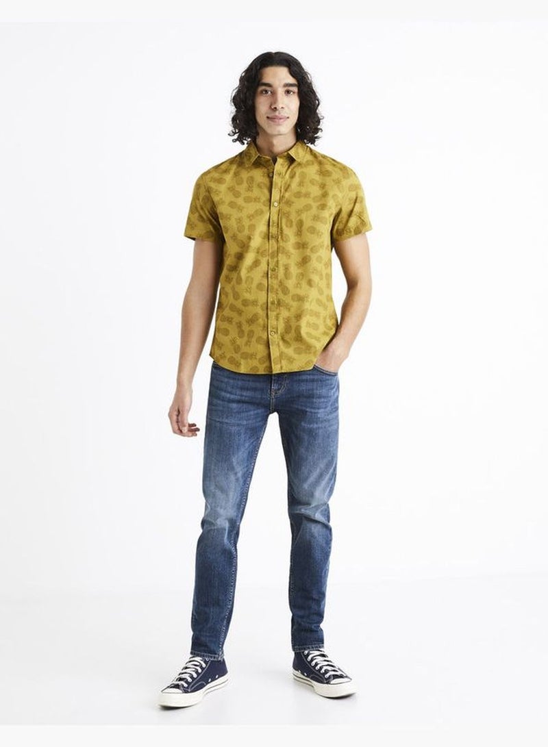 Celio Essential Short Sleeve Shirts - Green