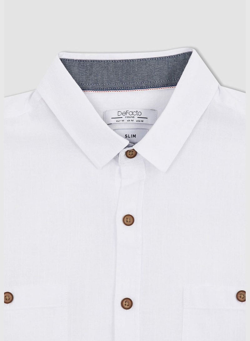 Slim Fit Double Pocket Shirt