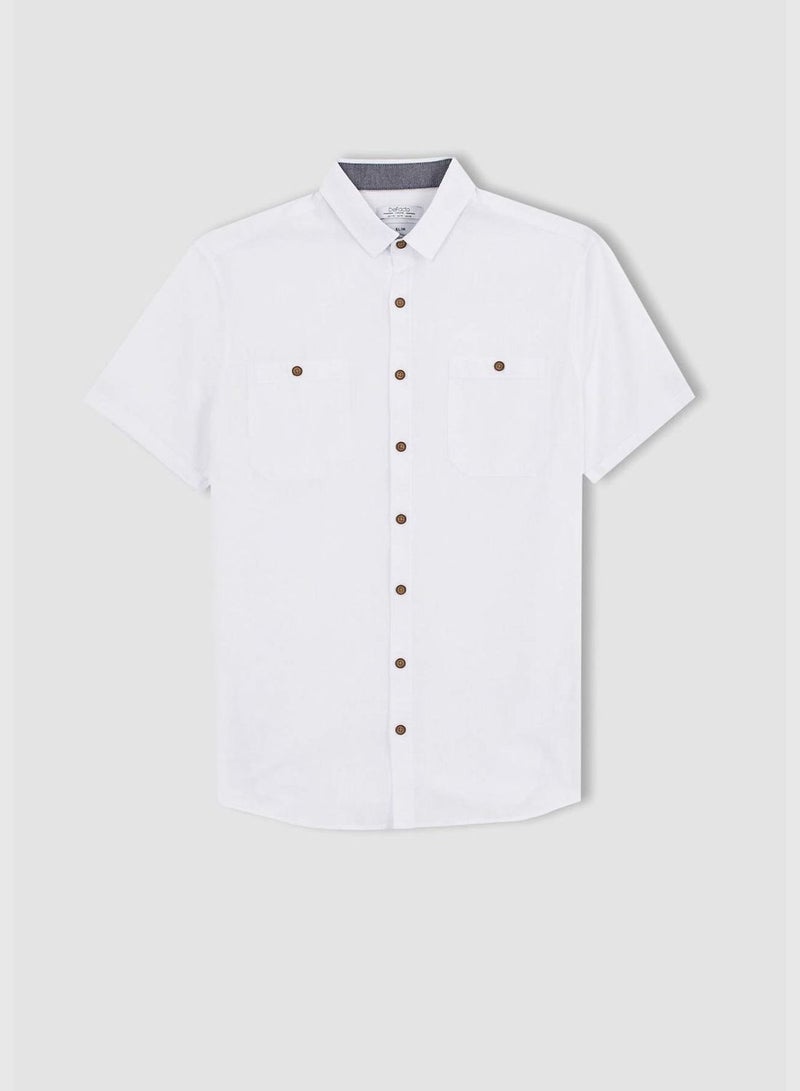 Slim Fit Double Pocket Shirt