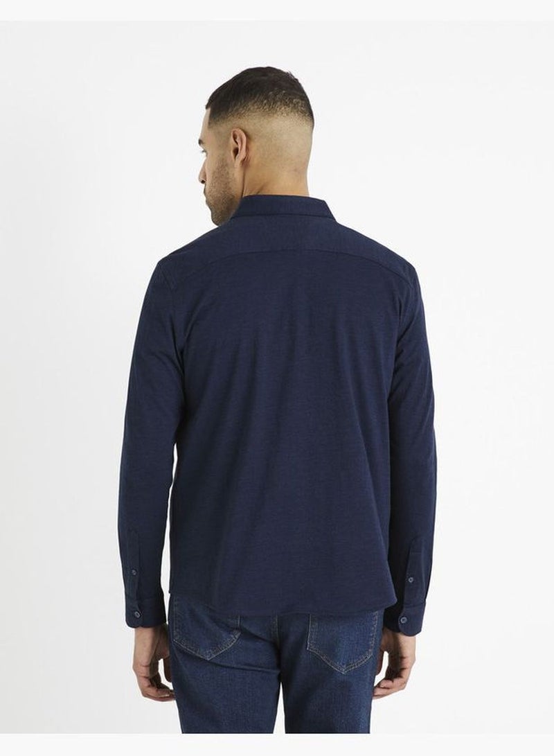 Celio Essential Long Sleeve Shirts - Blue