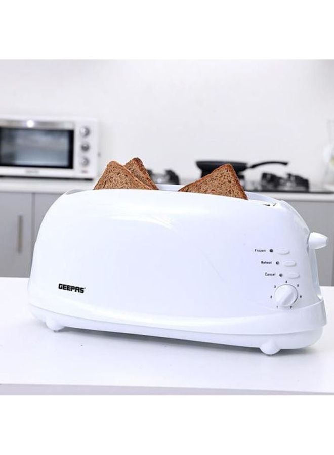 4 Slice Bread Toaster With Adjustable Browning Control, Cool Touch Housing, Removable Crumb Tray 1100 W GBT9895 White