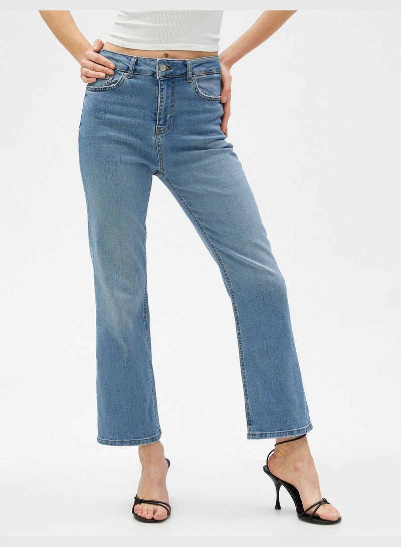 Skinny Fit Flare Leg Denim Trousers - Victoria Jeans