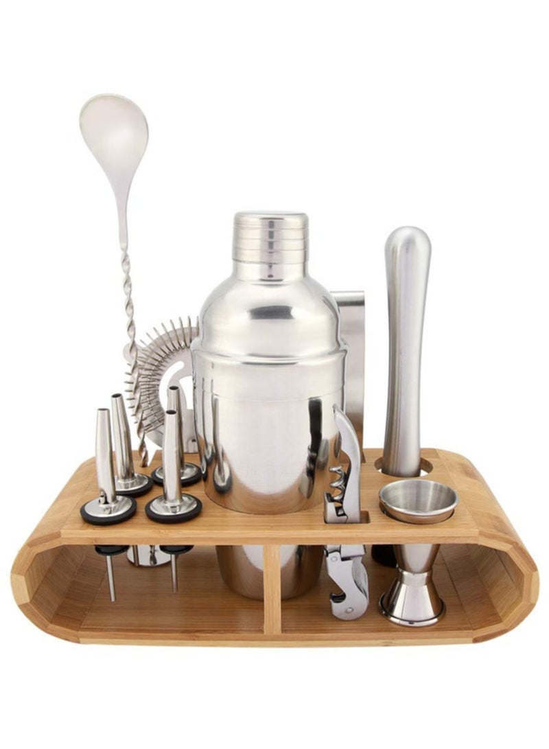 11-Piece Tool Set with Stylish Bamboo Stand - Perfect Home Kit and Martini For an Awesome Drink Mixing Experience