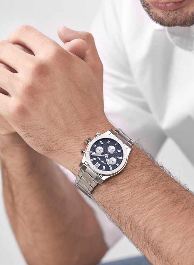 POLICE - Polysh Watch For Men Blue Dial With Silver Bracelet