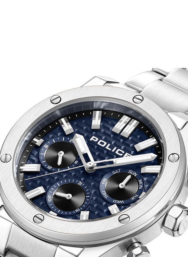 POLICE - Polysh Watch For Men Blue Dial With Silver Bracelet
